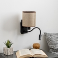 Brilagi - LED Candeeiro de parede flexível NUBILA 1xE27/25W/230V + LED/3W preto/castanho