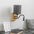 Brilagi - LED Candeeiro de parede flexível NUBILA WOOD 1xE27/25W/230V + LED/3W carvalho/antracite