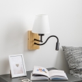 Brilagi - LED Candeeiro de parede flexível NUBILA WOOD 1xE27/25W/230V + LED/3W carvalho/branco