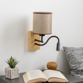 Brilagi - LED Candeeiro de parede flexível NUBILA WOOD 1xE27/25W/230V + LED/3W carvalho/castanho