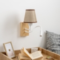 Brilagi - LED Candeeiro de parede flexível NUBILA WOOD 1xE27/25W/230V + LED/3W carvalho/castanho