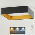 Brilagi - LED Candeeiro de tecto dimerizável VELVET SQUARE LED/24W/230V 43x43 cm 3000/4000/6500K + controlo remoto cinzento