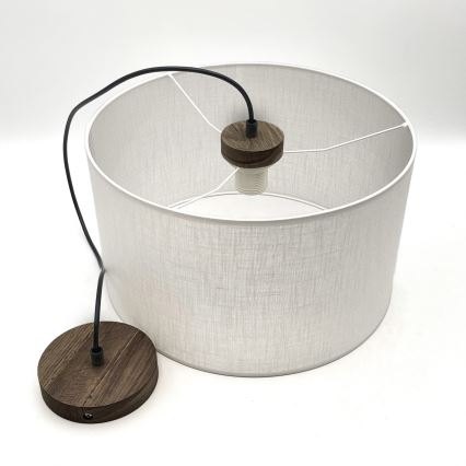 Brilagi - LED Candeeiro de teto suspenso ANTHONY 1xE27/60W/230V carvalho nogueira/branco