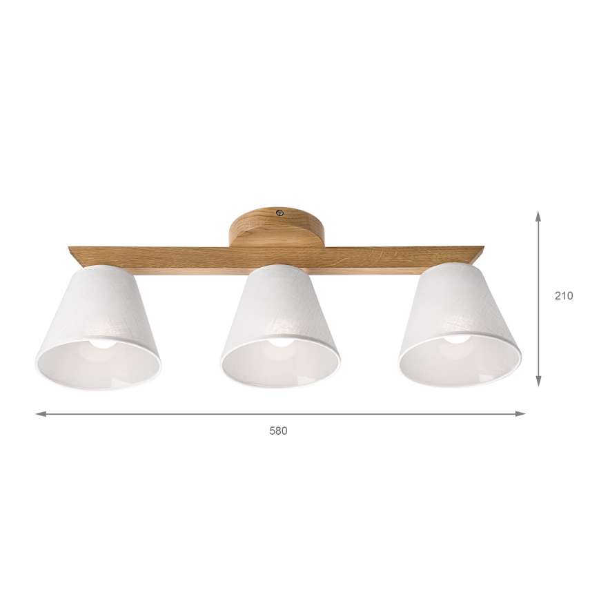 Brilagi - LED  Candeeiro integrado ANTHONY 3xE14/40W/230V carvalho/branco