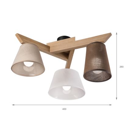 Brilagi - LED  Candeeiro integrado ANTHONY 3xE14/40W/230V carvalho