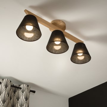 Brilagi - LED  Candeeiro integrado ANTHONY 3xE14/40W/230V carvalho/preto