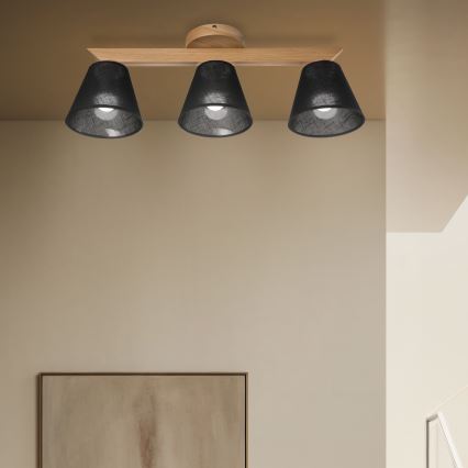 Brilagi - LED  Candeeiro integrado ANTHONY 3xE14/40W/230V carvalho/preto