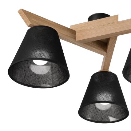 Brilagi - LED  Candeeiro integrado ANTHONY 3xE14/40W/230V carvalho/preto