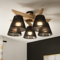 Brilagi - LED  Candeeiro integrado ANTHONY 5xE14/40W/230V carvalho/preto