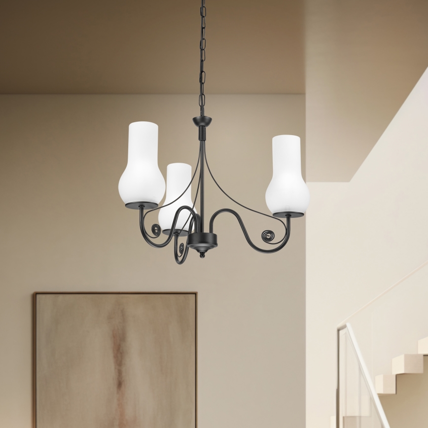 Brilagi - LED Candeeiro suspenso COTTAGE 3xE14/40W/230V preto/branco