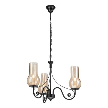 Brilagi - LED Candeeiro suspenso COTTAGE 3xE14/40W/230V preto/castanho