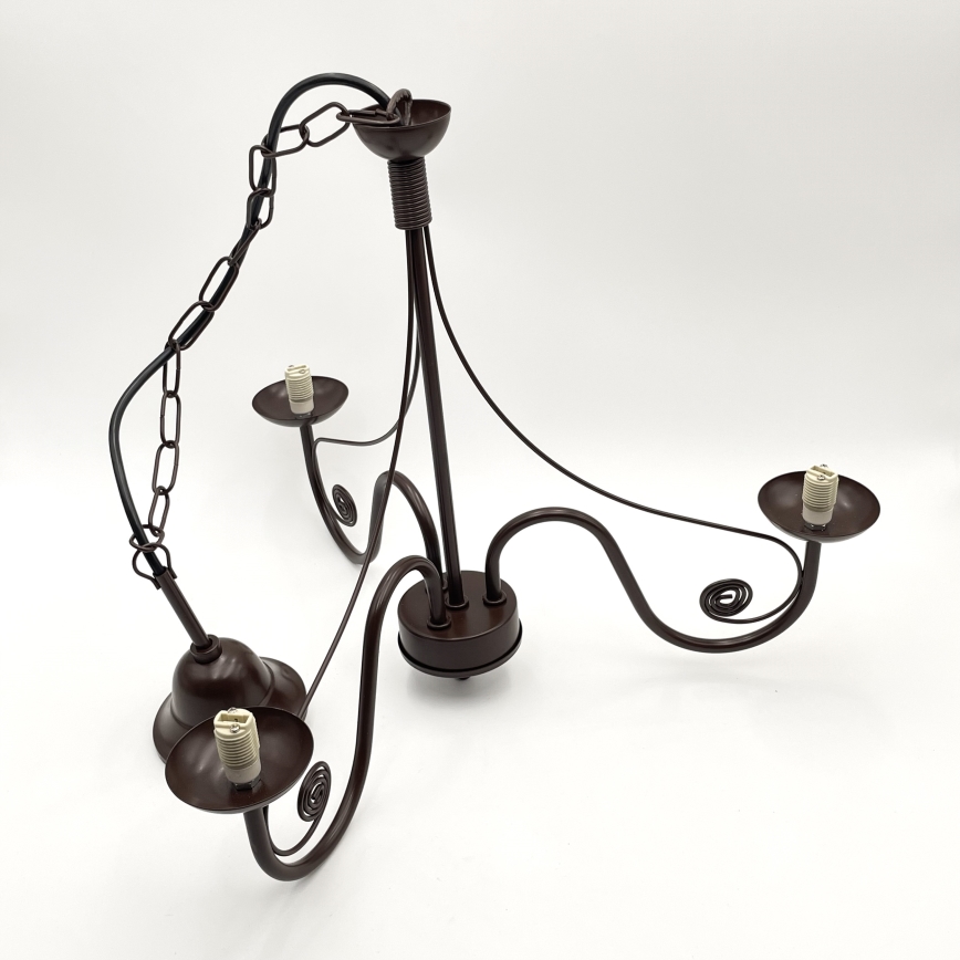 Brilagi - LED Candeeiro suspenso COTTAGE 3xG9/40W/230V castanho/branco