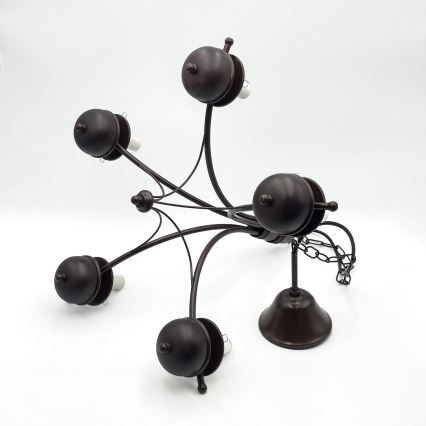 Brilagi - LED Candeeiro suspenso COTTAGE 5xE14/40W/230V carvalho/branco