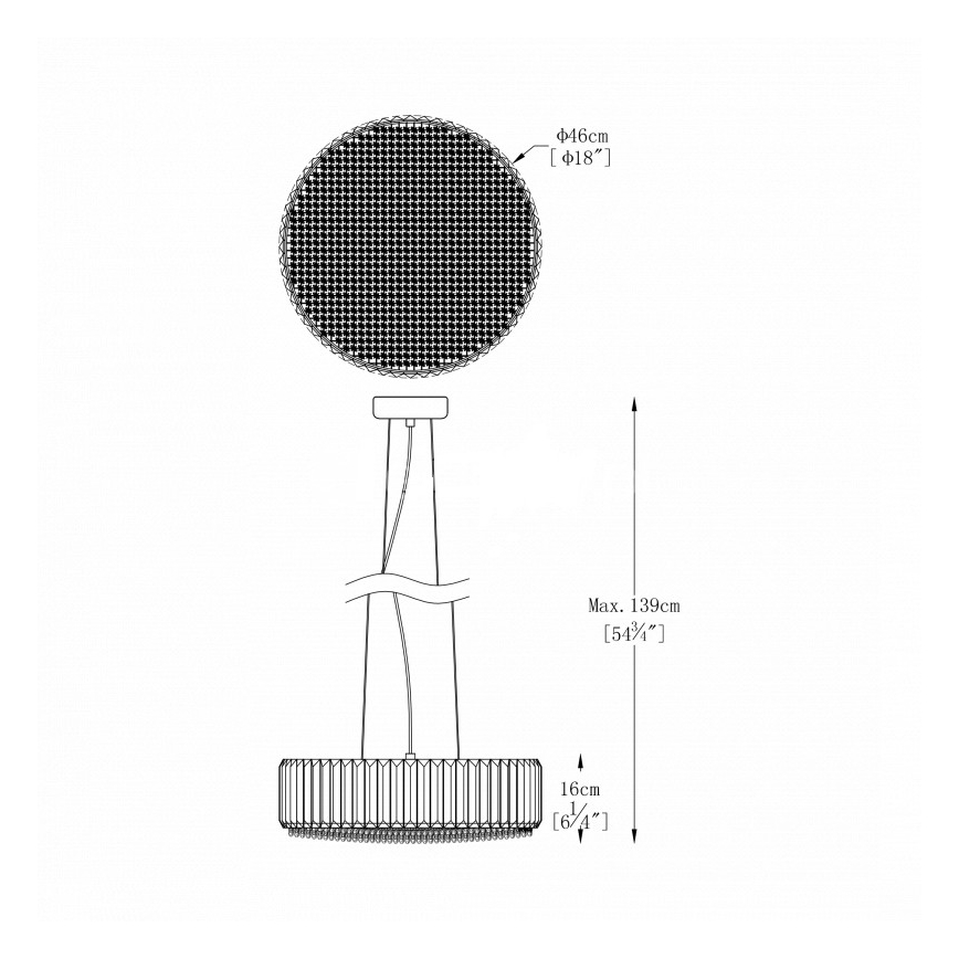 Brilagi - LED Candeeiro suspenso de cristal GLAMOUR 5xG9/42W/230V