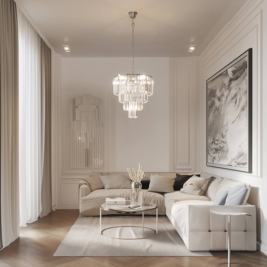 Brilagi - LED Candeeiro suspenso de cristal MOZART 5xE14/40W/230V cromado brilhante