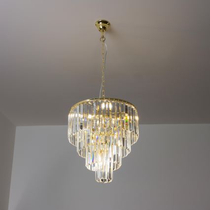 Brilagi - LED Candeeiro suspenso de cristal MOZART 5xE14/40W/230V dourado