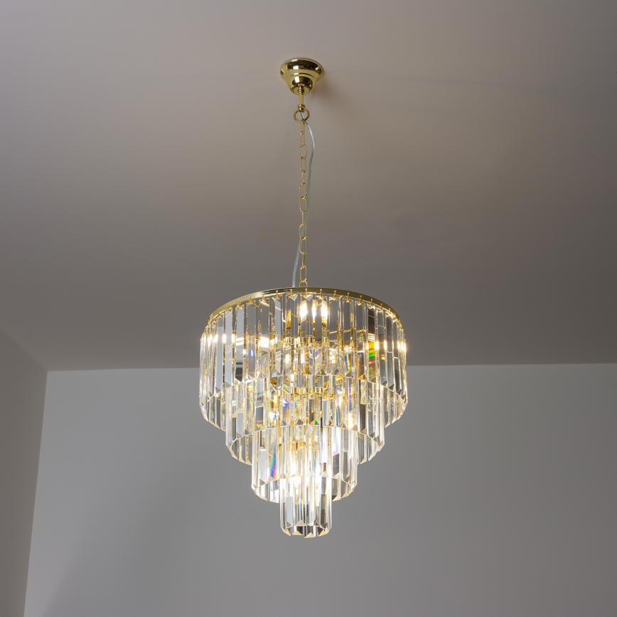 Brilagi - LED Candeeiro suspenso de cristal MOZART 5xE14/40W/230V dourado
