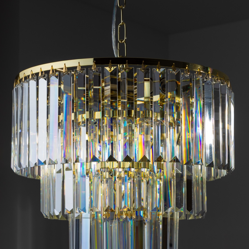 Brilagi - LED Candeeiro suspenso de cristal MOZART 5xE14/40W/230V dourado