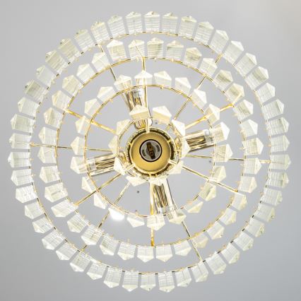 Brilagi - LED Candeeiro suspenso de cristal MOZART 5xE14/40W/230V dourado