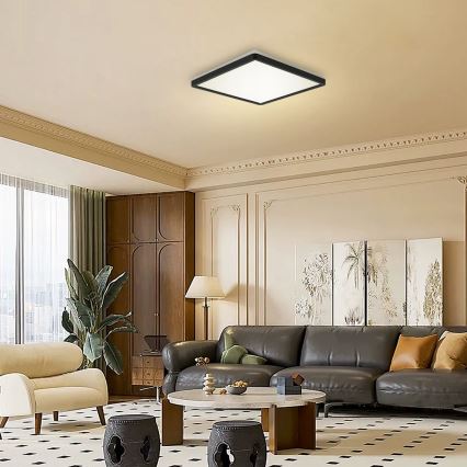 Brilagi - Luminária LED Regulável com sensor de movimento e crepúsculo ULTRA SLIM LED/18W/230V 30x30 cm + controlo remoto