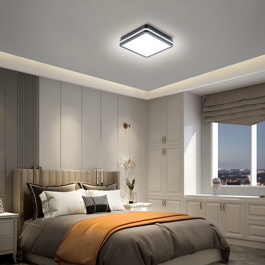 Brilagi - Luminária LED Exterior com Sensor de Movimento BENE LED/24W/230V 26x26 cm antracite IP54