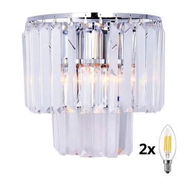 Brilagi - LED Iluminação de parede de cristal MOZART 2xE14/40W/230V cromado brilhante