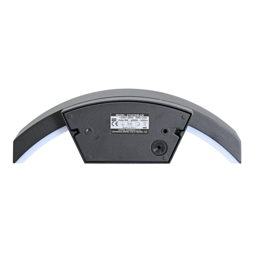 Brilagi - LED Iluminação de parede exterior com sensor ARCELO LED/8W/230V IP54