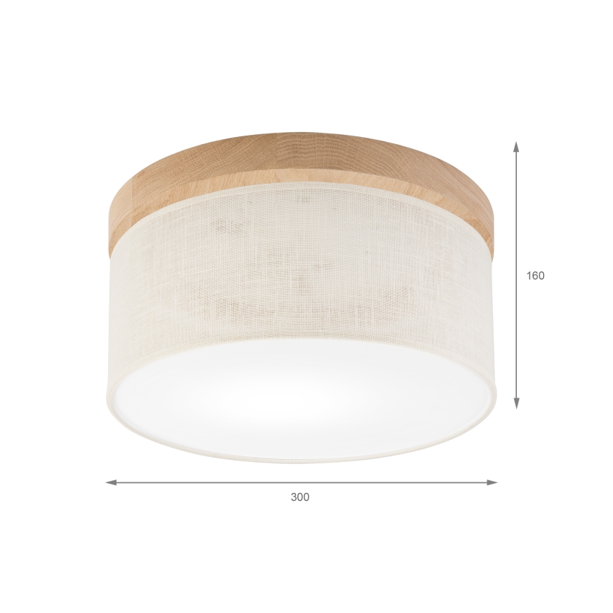 Brilagi - LED Iluminação de teto BELLADONNA 1xE27/15W/230V diâmetro 30 cm creme/carvalho