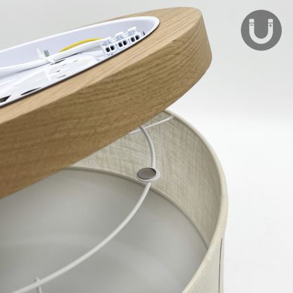 Brilagi - LED Iluminação de teto BELLADONNA 2xE27/15W/230V diâmetro 40 cm creme/carvalho