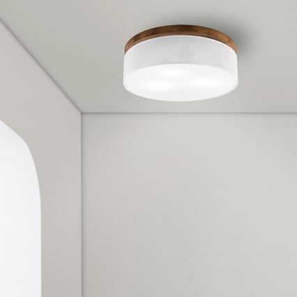 Brilagi - LED Iluminação de teto BELLADONNA 3xE27/15W/230V diâmetro 50 cm branco/carvalho cereja