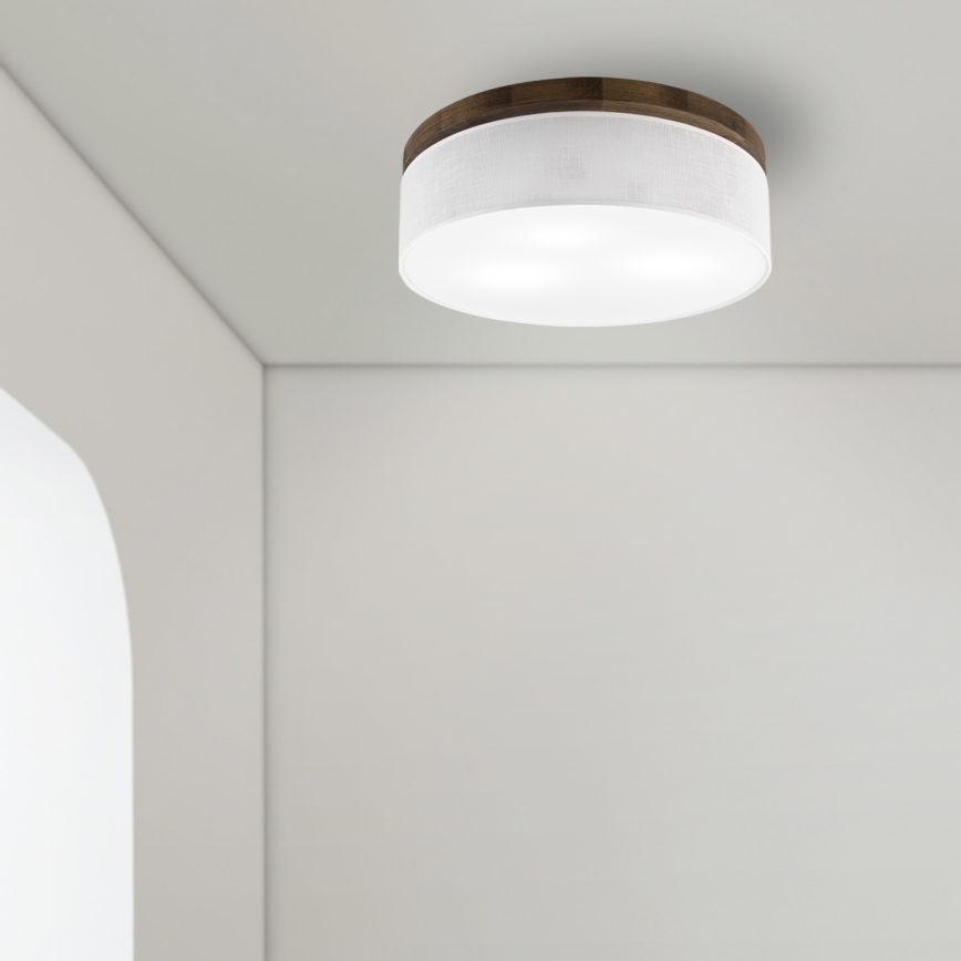 Brilagi - LED Iluminação de teto BELLADONNA 3xE27/15W/230V diâmetro 50 cm branco/carvalho