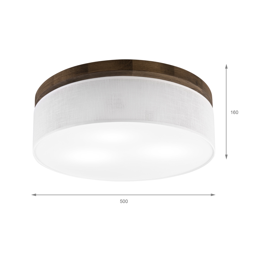 Brilagi - LED Iluminação de teto BELLADONNA 3xE27/15W/230V diâmetro 50 cm branco/carvalho
