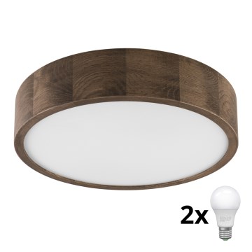 Brilagi - LED Iluminação de teto CARVALHO 2xE27/60W/230V carvalho diâmetro 37 cm