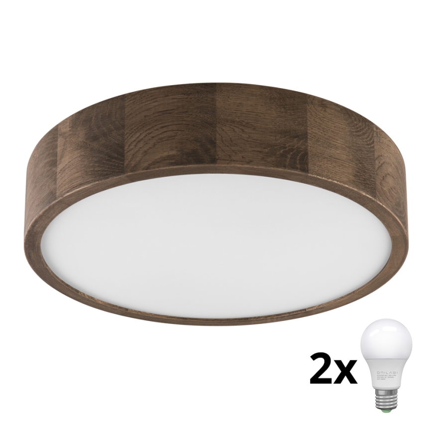 Brilagi - LED Iluminação de teto CARVALHO 2xE27/60W/230V carvalho diâmetro 37 cm
