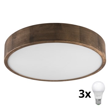 Brilagi - LED Iluminação de teto CARVALHO 3xE27/60W/230V carvalho diâmetro 47 cm