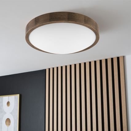Brilagi - LED Iluminação de teto CARVALHO SLIM 2xE27/60W/230V carvalho diâmetro 37 cm