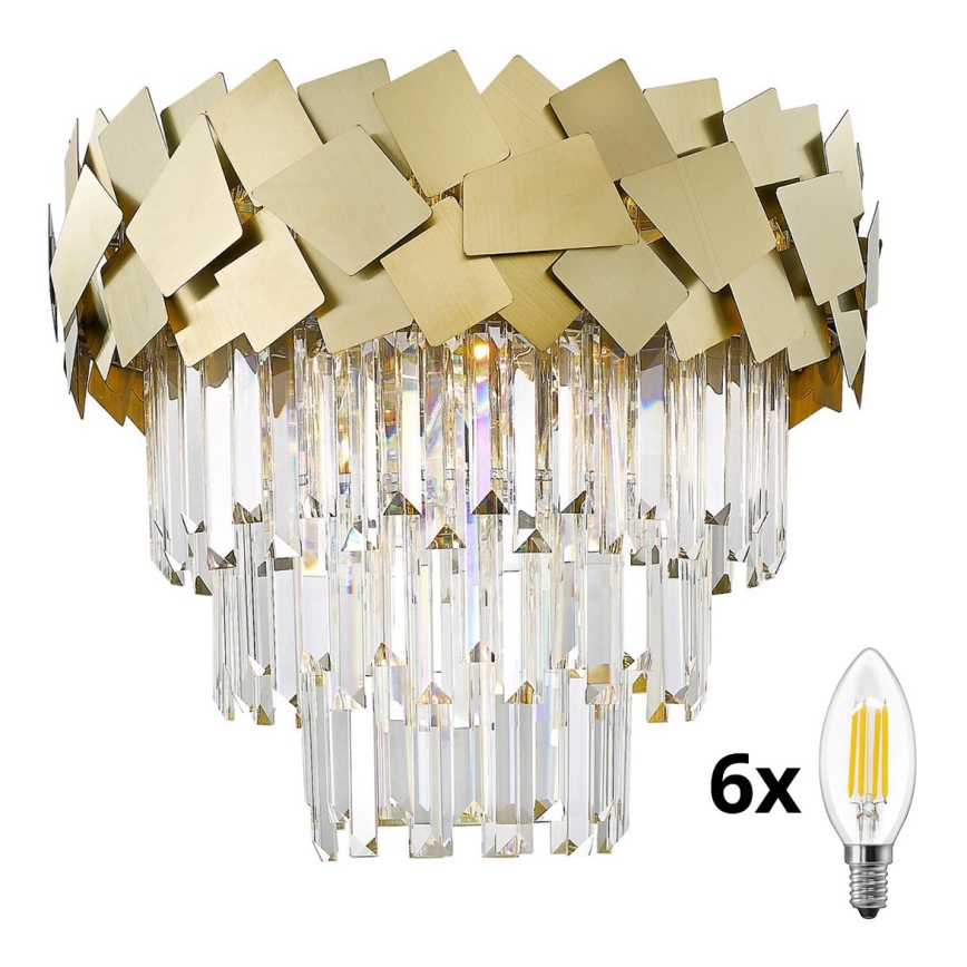 Brilagi - LED Iluminação de teto de cristal MIRAGE 6xE14/40W/230V