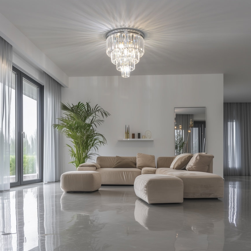 Brilagi - LED Iluminação de teto de cristal MOZART 5xE14/40W/230V cromado brilhante