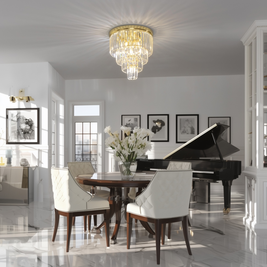 Brilagi - LED Iluminação de teto de cristal MOZART 5xE14/40W/230V dourado
