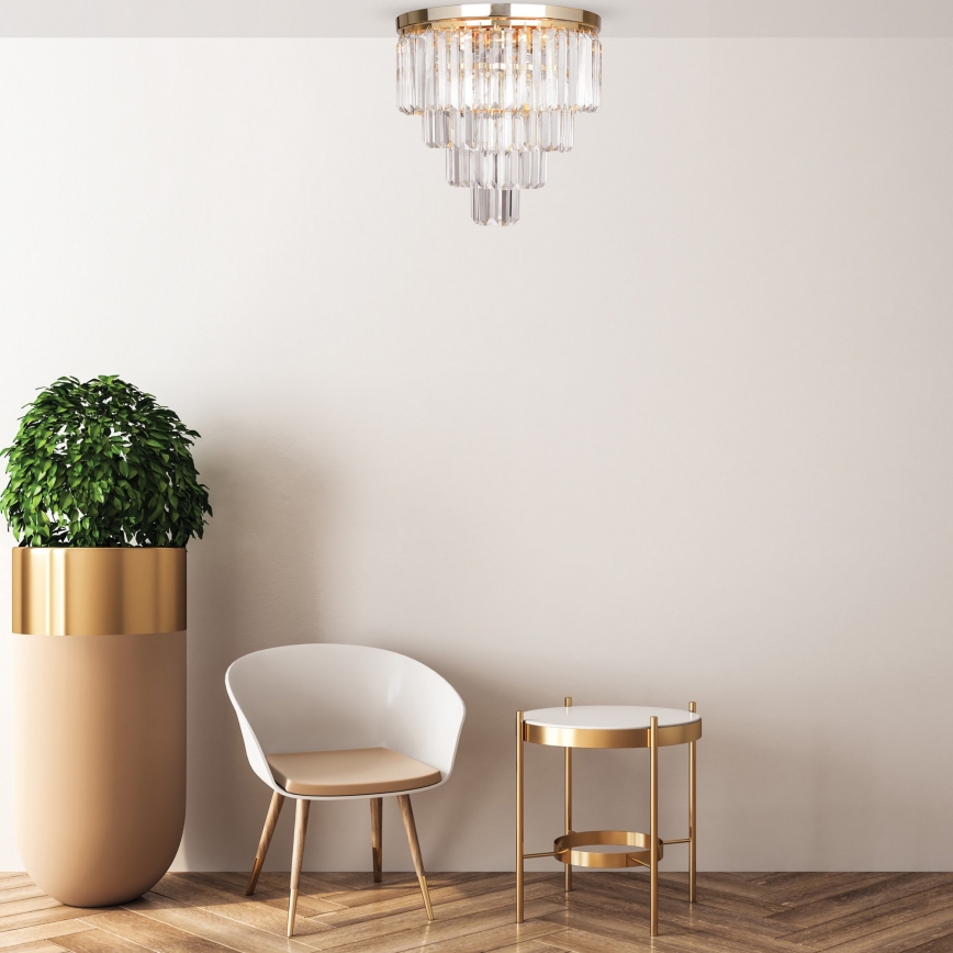 Brilagi - LED Iluminação de teto de cristal MOZART 5xE14/40W/230V dourado