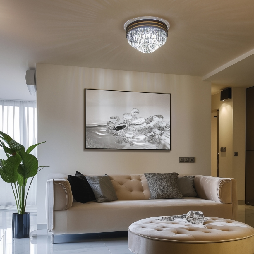 Brilagi - LED Iluminação de teto de cristal VELURE 5xE14/40W/230V preto