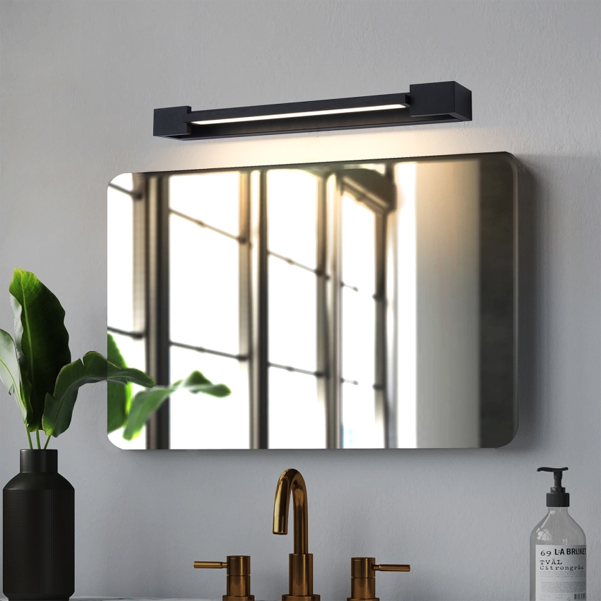 Brilagi - Iluminação LED para espelho de casa de banho AQUA LINE LED/12W/230V 45 cm IP44 preto CRI 90