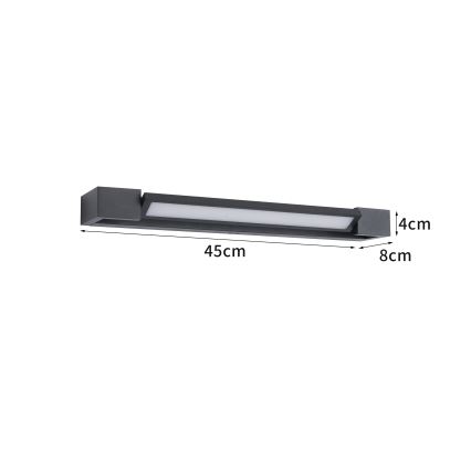 Brilagi - Iluminação LED para espelho de casa de banho AQUA LINE LED/12W/230V 45 cm IP44 preto CRI 90