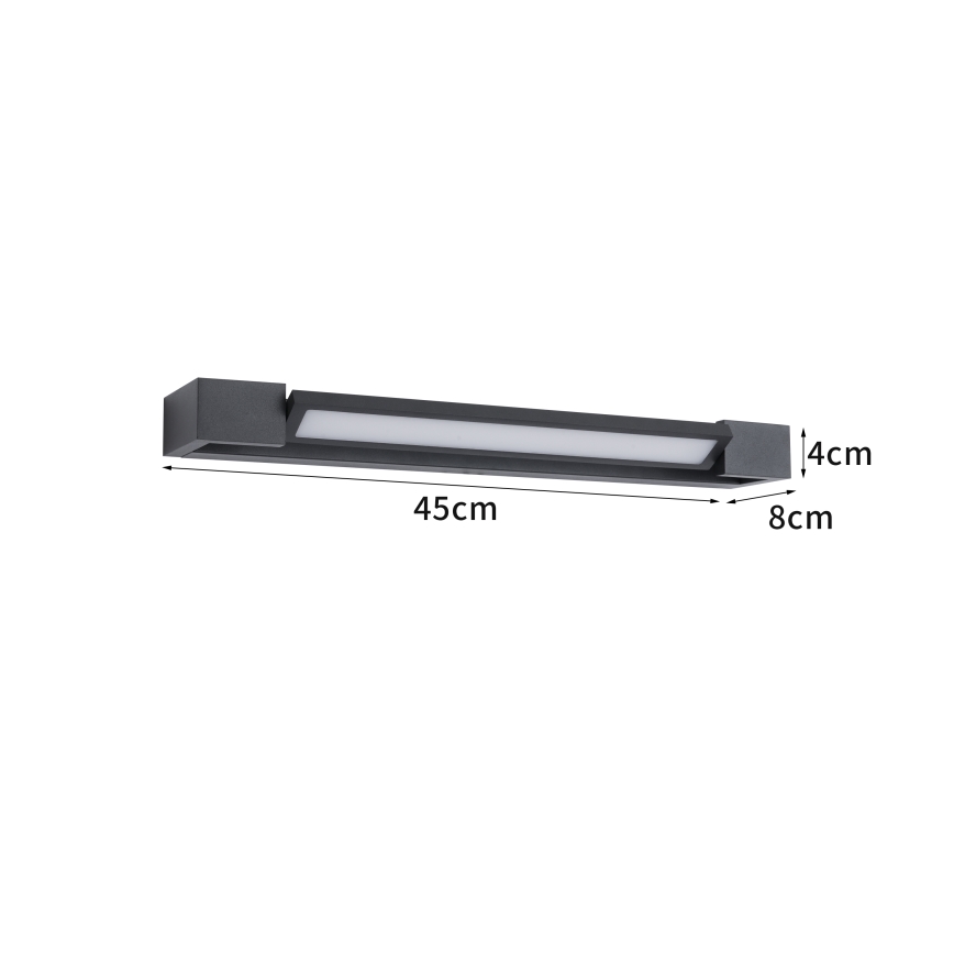 Brilagi - Iluminação LED para espelho de casa de banho AQUA LINE LED/12W/230V 45 cm IP44 preto CRI 90