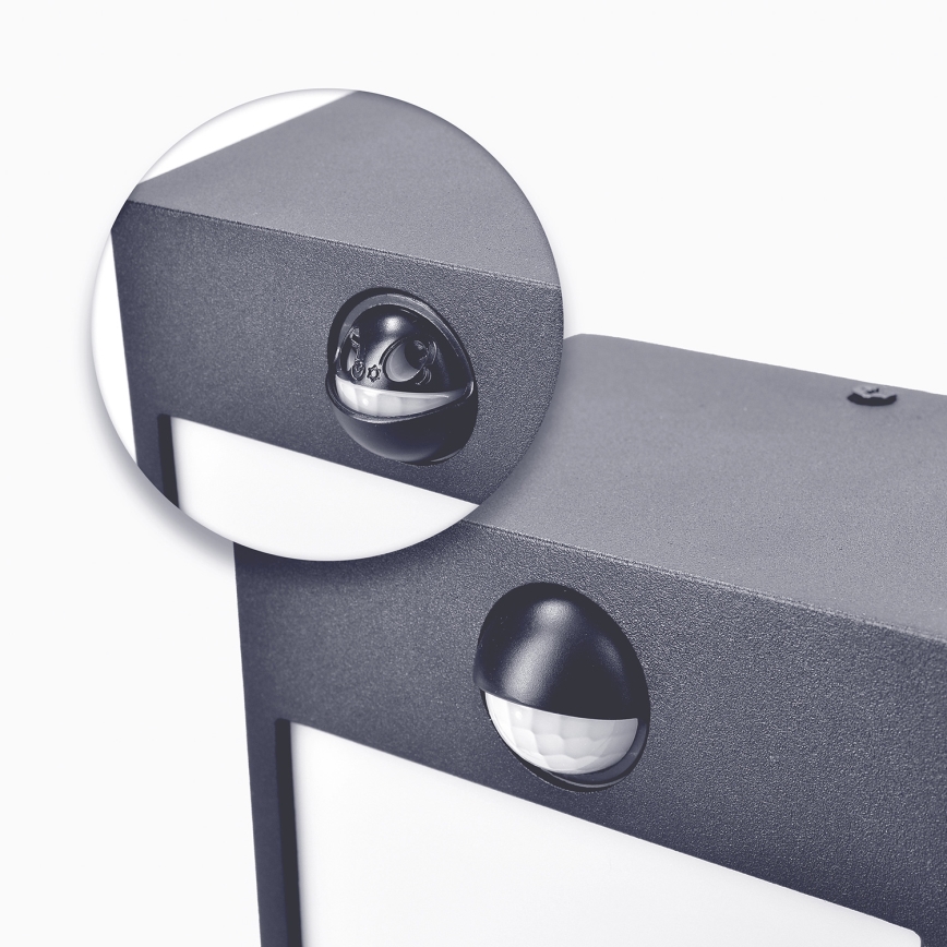 Brilagi - Luminária de parede LED exterior com sensor TERNI LED/12W/230V antracite IP44