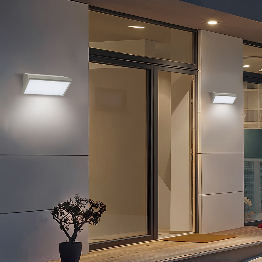 Brilagi - Luminária de parede LED exterior com sensor TRIANGLE LED/20W/230V cinza IP65