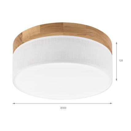 Brilagi - LED Luminária de teto BELLADONNA LED/20W/230V diâmetro 30 cm branca/ Carvalho
