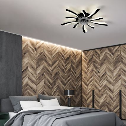 Brilagi - Luminária de teto LED dimmerizável com ventilador LED/50W/230V 3000-6500K preta + controlo remoto