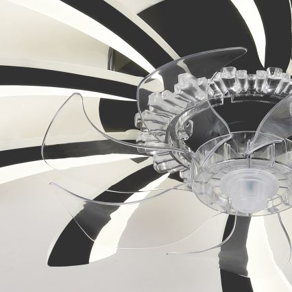 Brilagi - Luminária de teto LED dimmerizável com ventilador LED/50W/230V 3000-6500K preta + controlo remoto
