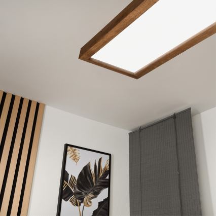 Brilagi - LED Luminária de tecto para casa de banho WOODY FRAME LED/40W/230V 120x30 cm IP44 cereja